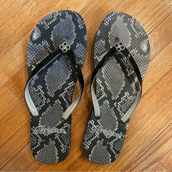 Brighton Black and Gray Snake Print Sandals. Women’s Size 9 - Picture 1 of 3